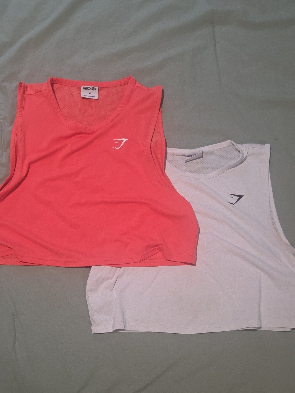 Gymshark Women’s Cropped Muscle Tank Duo - Coral and White